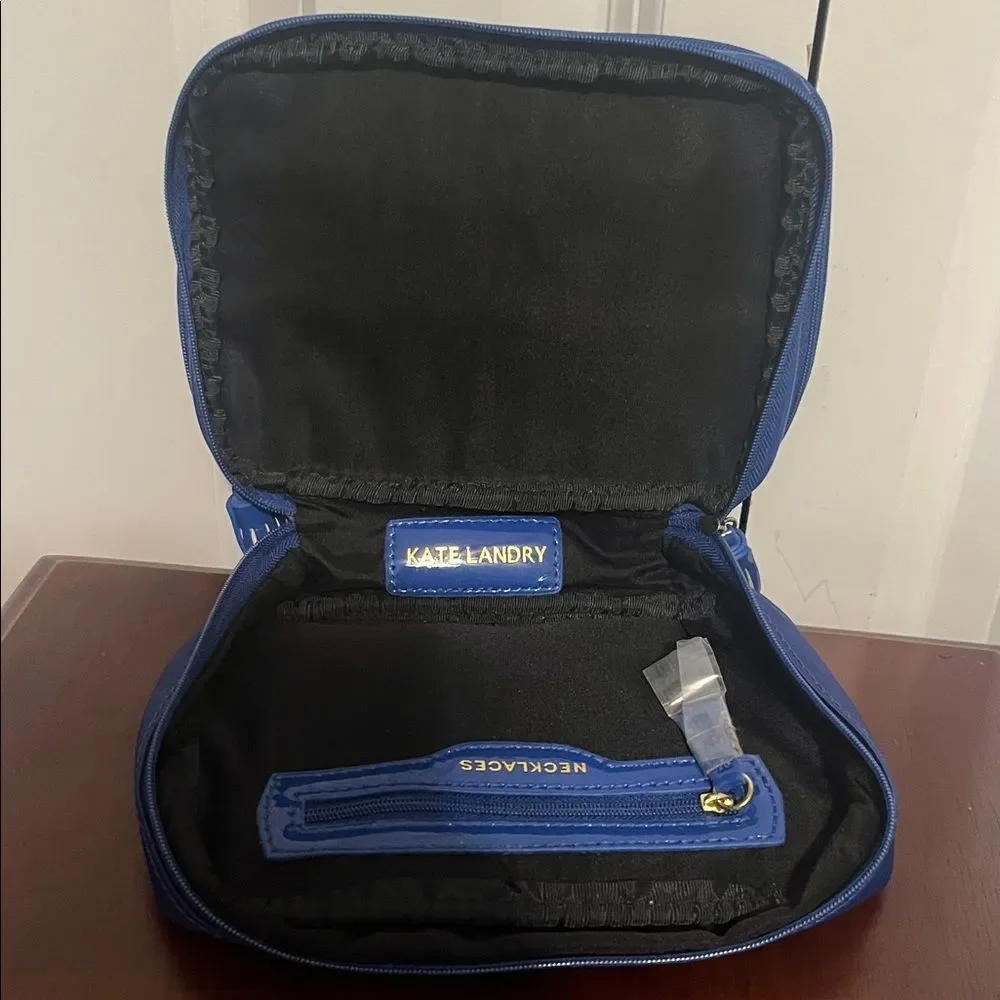 Kate Landry Blue Travel Jewelry Bag Case NWOT